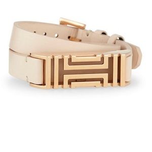 Authentic Tory Burch NWT Double Wrap Leather  Bracelet Fitbit Flex Rose Gold🌹